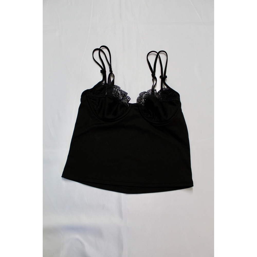 Victoria's‎ Secret Black Lace Trim Underwire Camisole Top XS